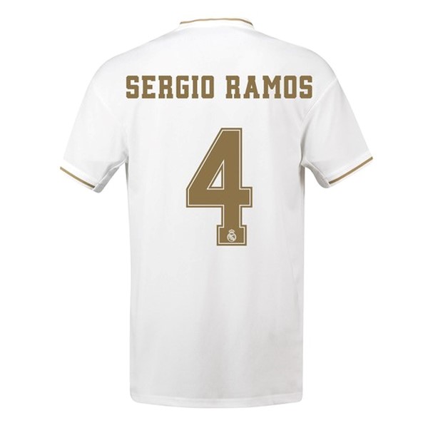 Trikot Real Madrid NO.4 Sergio Ramos Heim 2019-20 Weiß Fussballtrikots Günstig